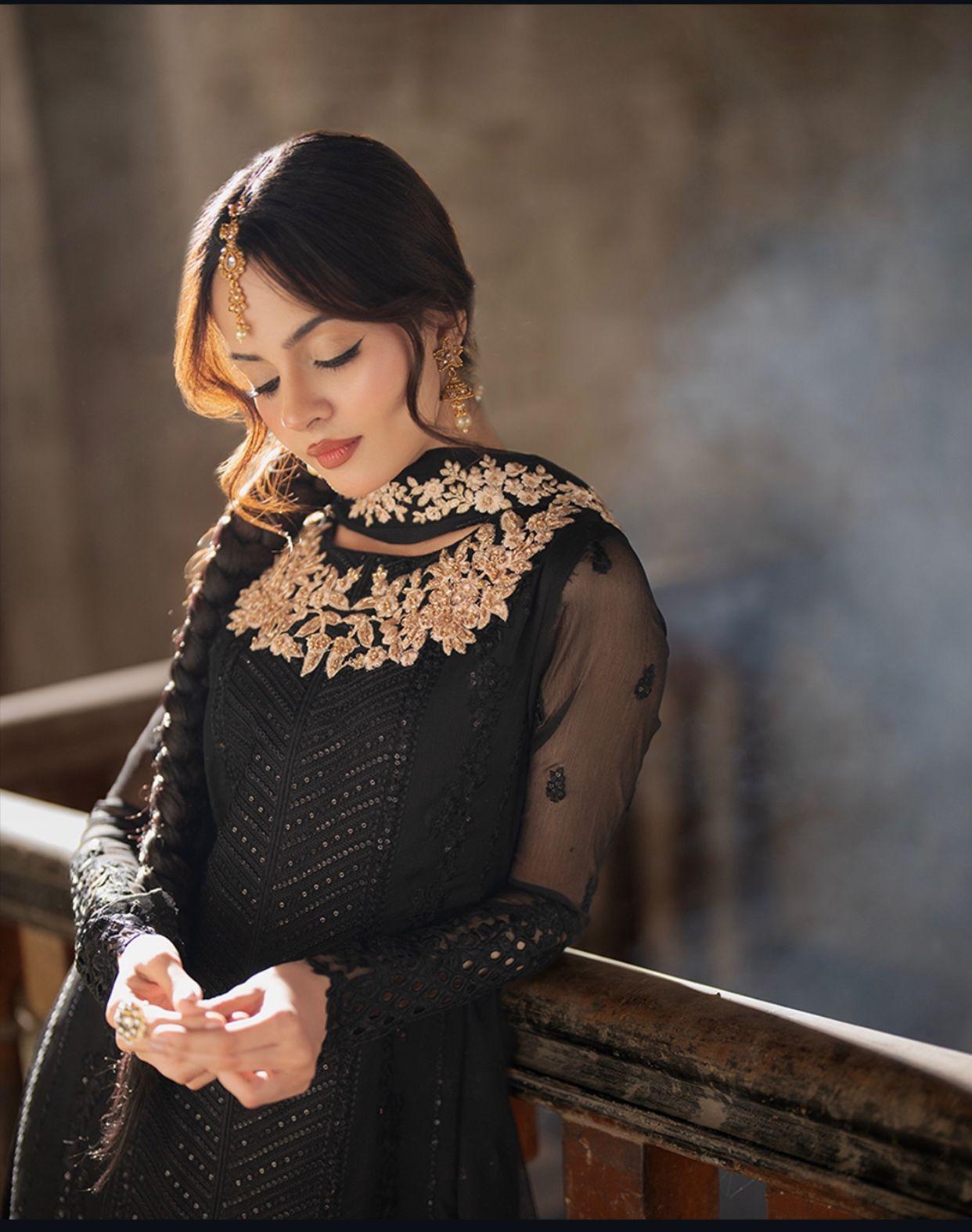 Presenting Azure Chiffon Embroidered Unstitched Collection